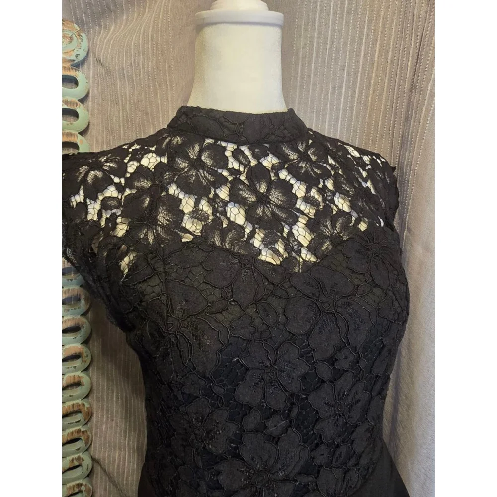 JUN & IVY Little Black Dress Black Lace WhimsyGoth Mini Dress XS - Picture 2 of 9